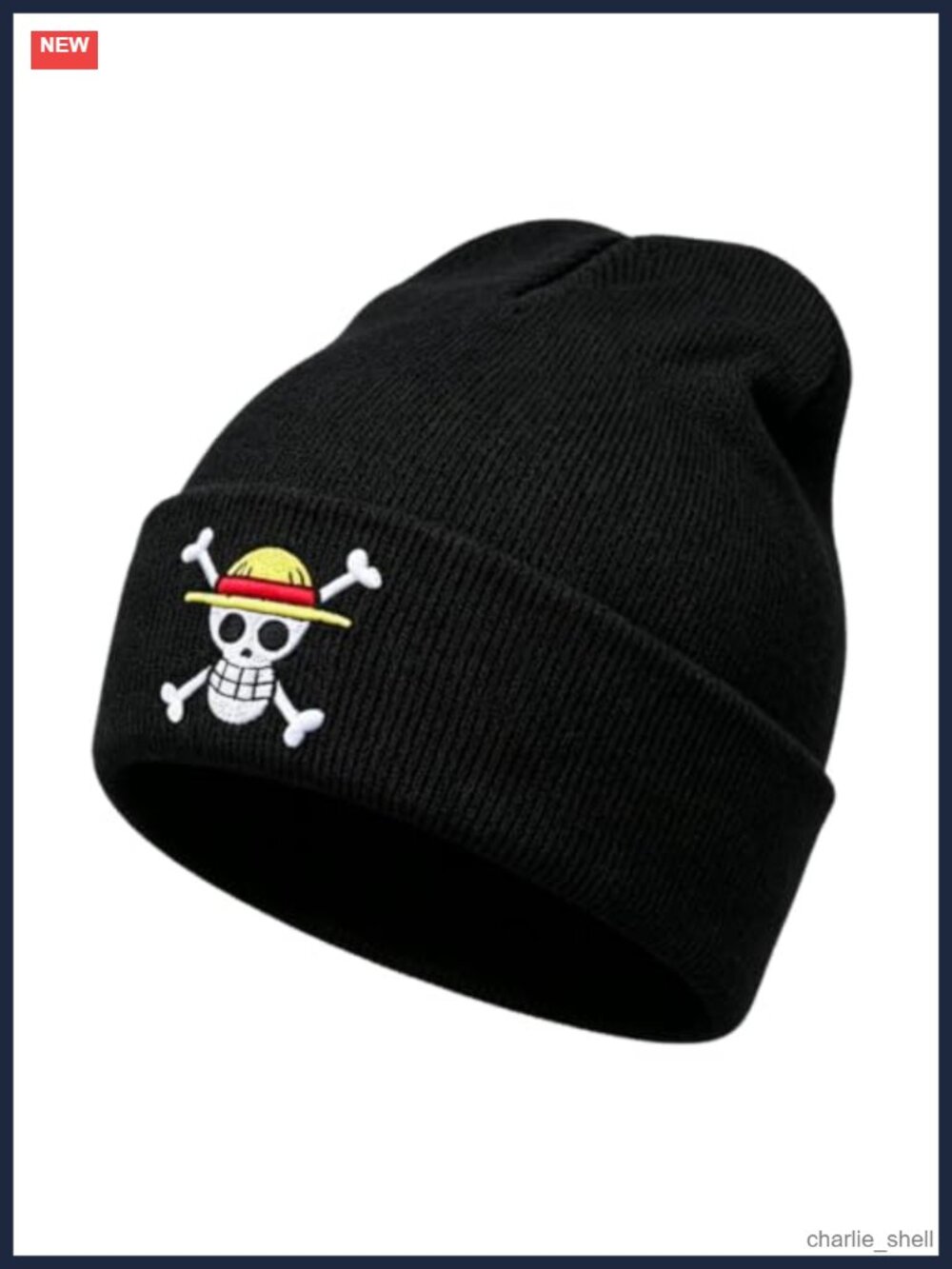 Unisex Cuffed Knit Beanie Anime Embroidered Winter Hat Cosplay Cap